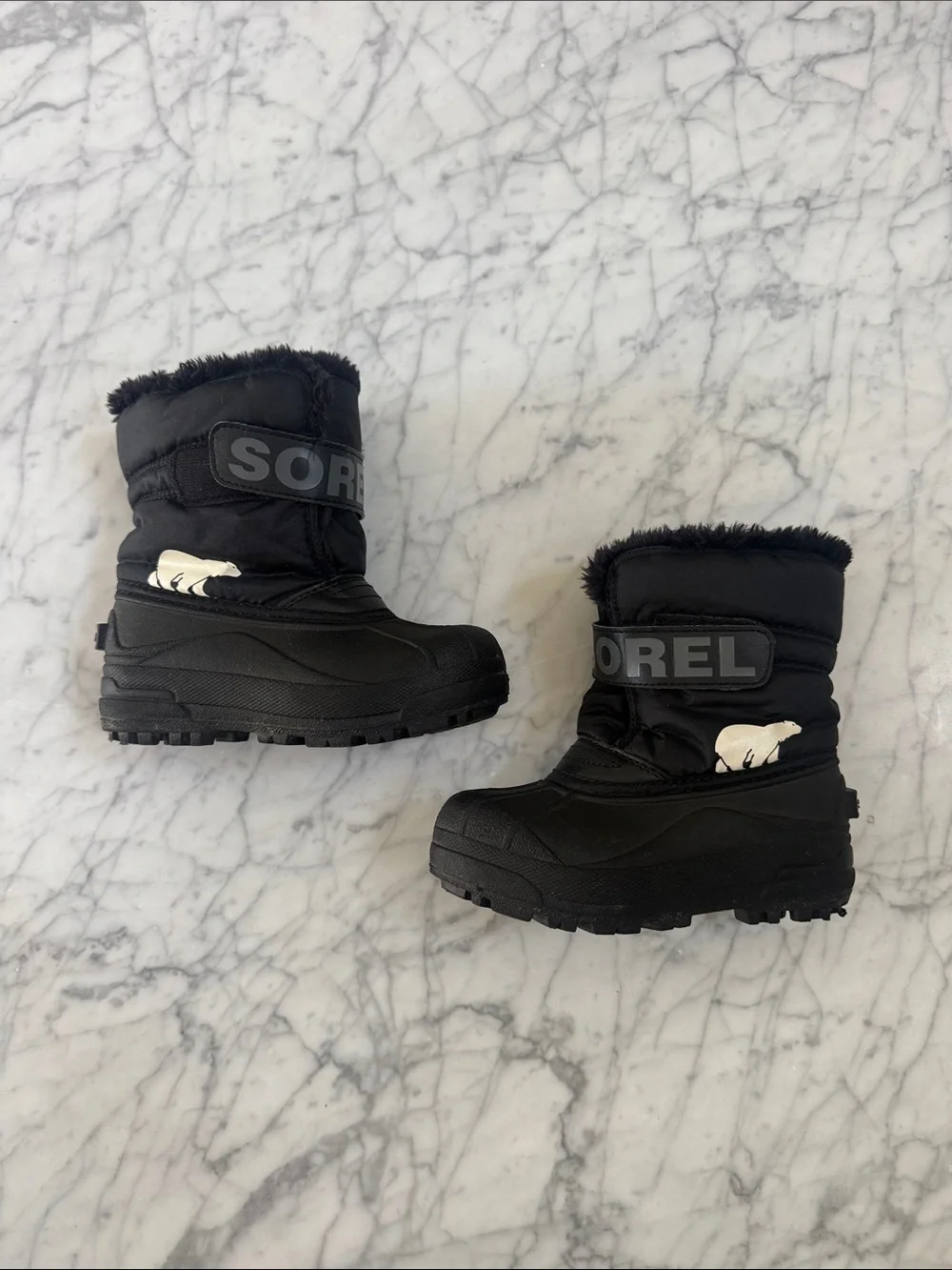 Sorel Black Childrens Snow Commander Toddler Little Kid Snow Boots Sz 12